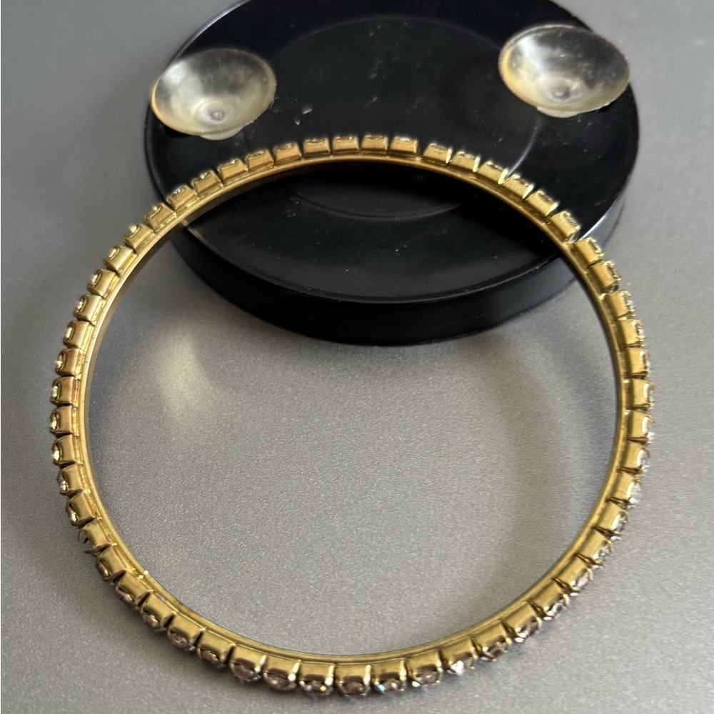 Source Unknown Gold and Silver Tennis Bracelet